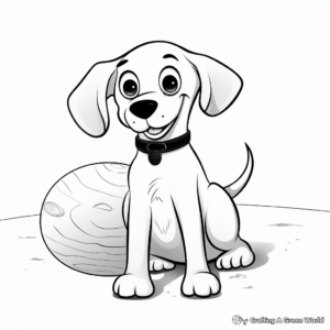 Cute Pluto with Bone Coloring Pages 2