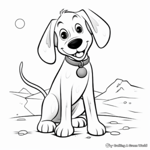 Cute Pluto with Bone Coloring Pages 3