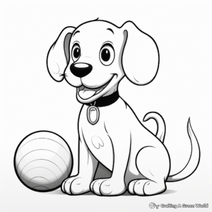 Cute Pluto with Bone Coloring Pages 4