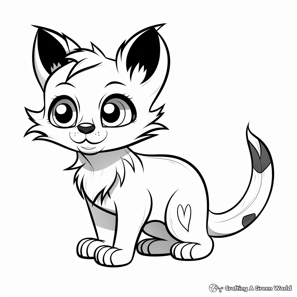 Cute Siamese Kitten Playing Coloring Pages 4