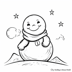 Cute Snowman Winter Solstice Coloring Pages 4
