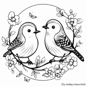 Cute Springtime Birds and Insects Coloring Pages 3