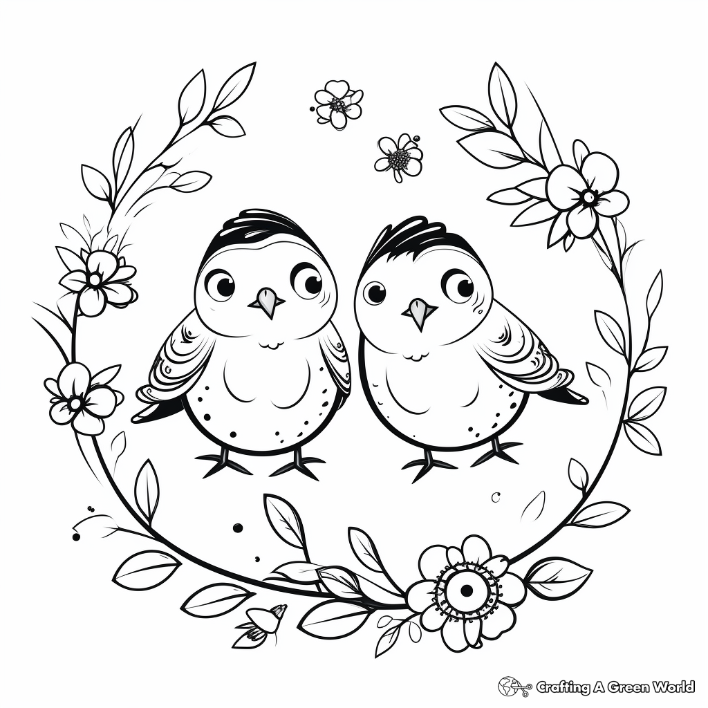 Cute Springtime Birds and Insects Coloring Pages 4