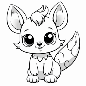 Cute Squirrel with Big Eyes Coloring Pages 1