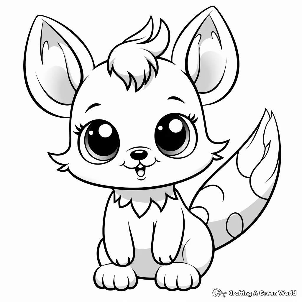 Cute Squirrel with Big Eyes Coloring Pages 1