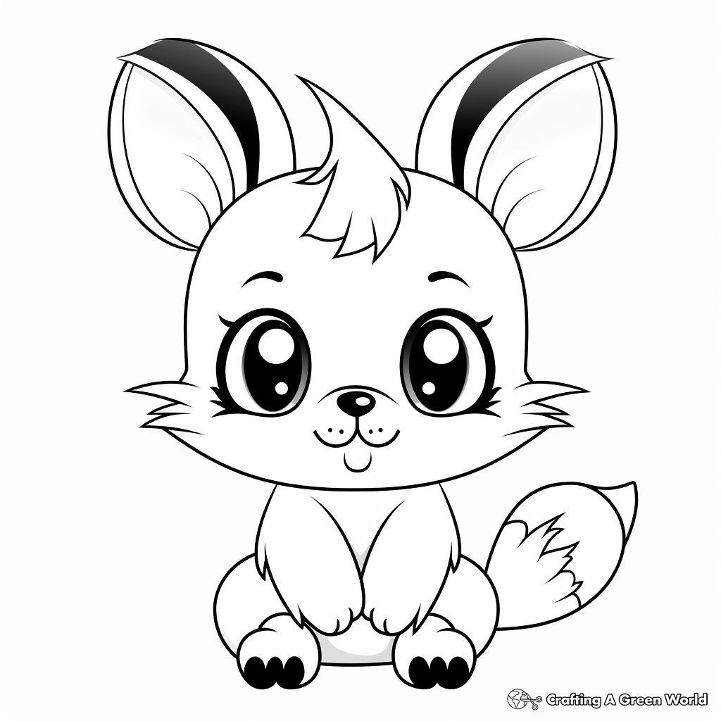 Cute Squirrel with Big Eyes Coloring Pages 2