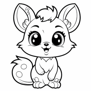 Cute Squirrel with Big Eyes Coloring Pages 4