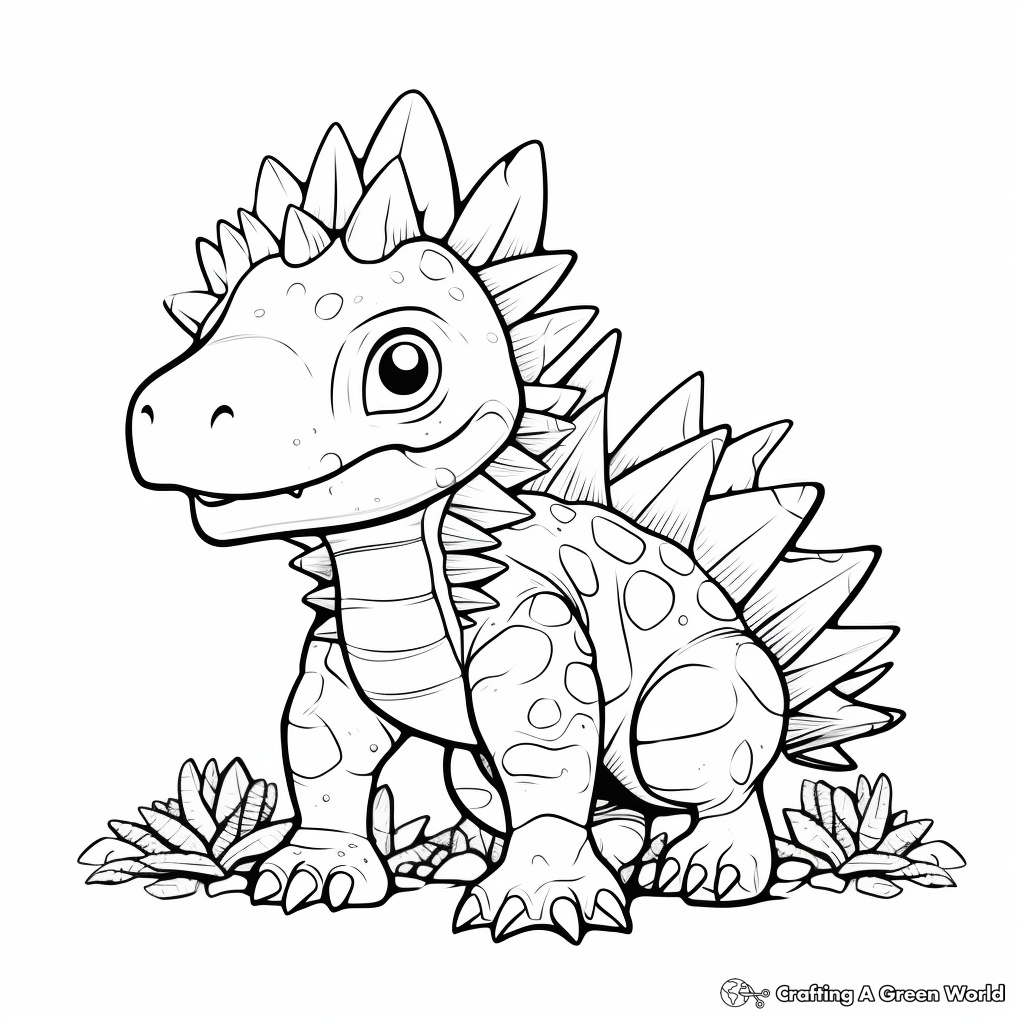 Cute Stegosaurus Coloring Pages for Kids 1
