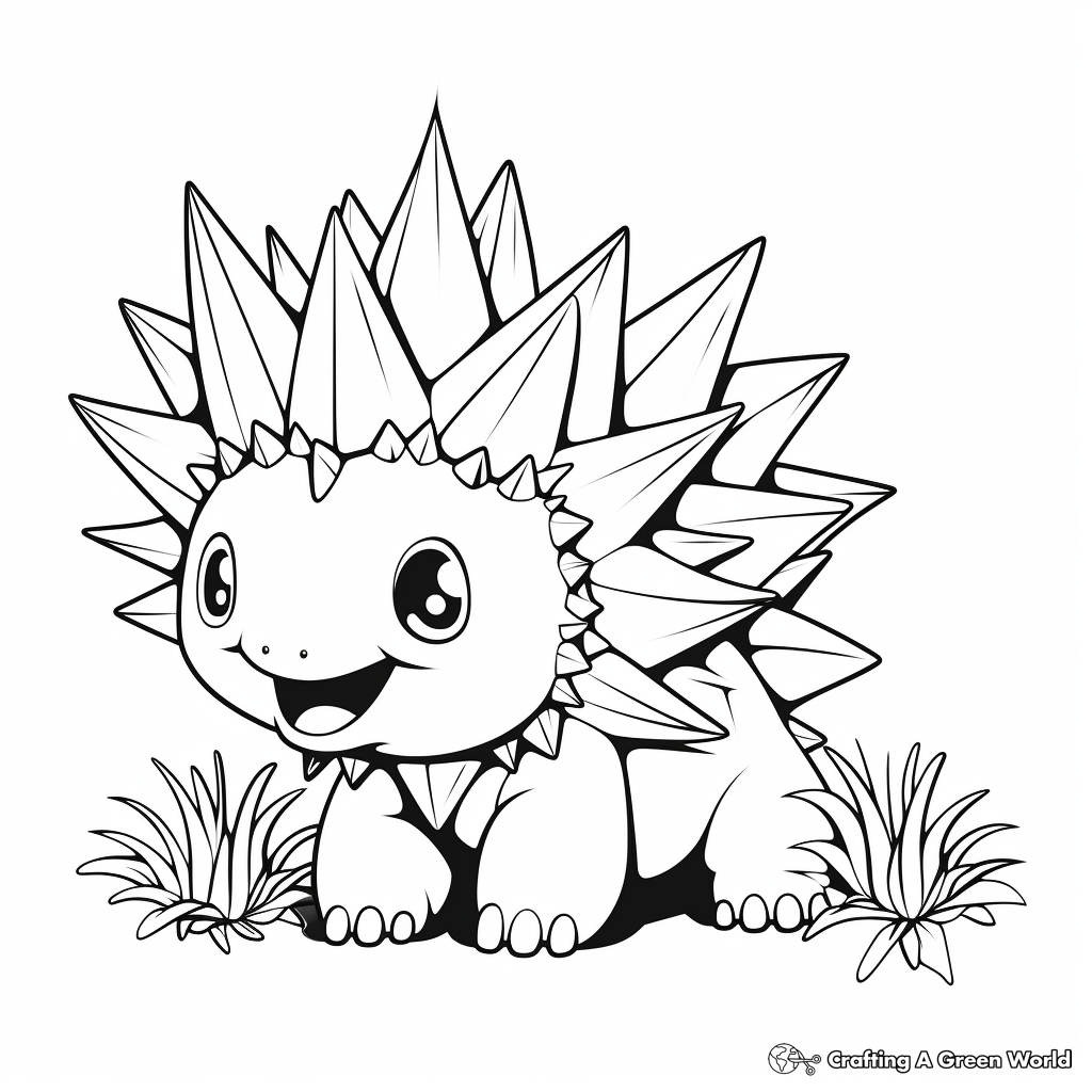 Cute Stegosaurus Coloring Pages for Kids 2
