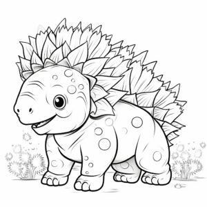 Cute Stegosaurus Coloring Pages for Kids 4