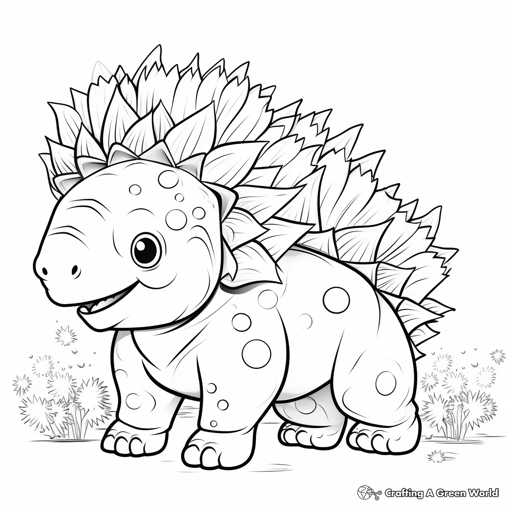 Cute Stegosaurus Coloring Pages for Kids 4