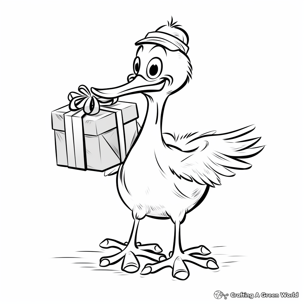 Cute Stork Delivery Coloring Pages 2