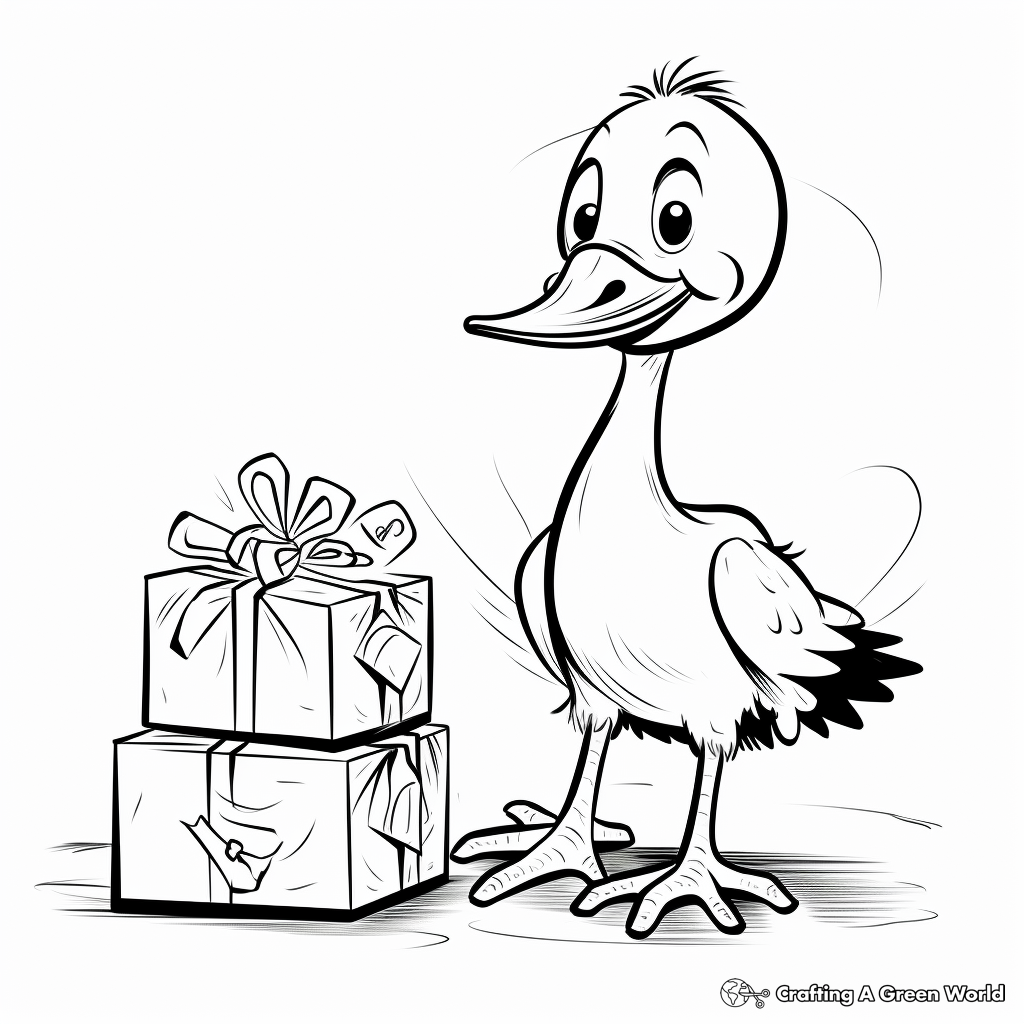 Cute Stork Delivery Coloring Pages 4