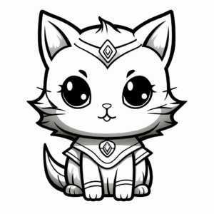 Cute Super Kitty Princess Coloring Pages 3