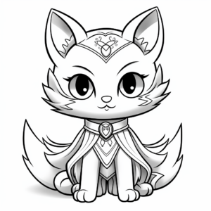 Cute Super Kitty Princess Coloring Pages 4