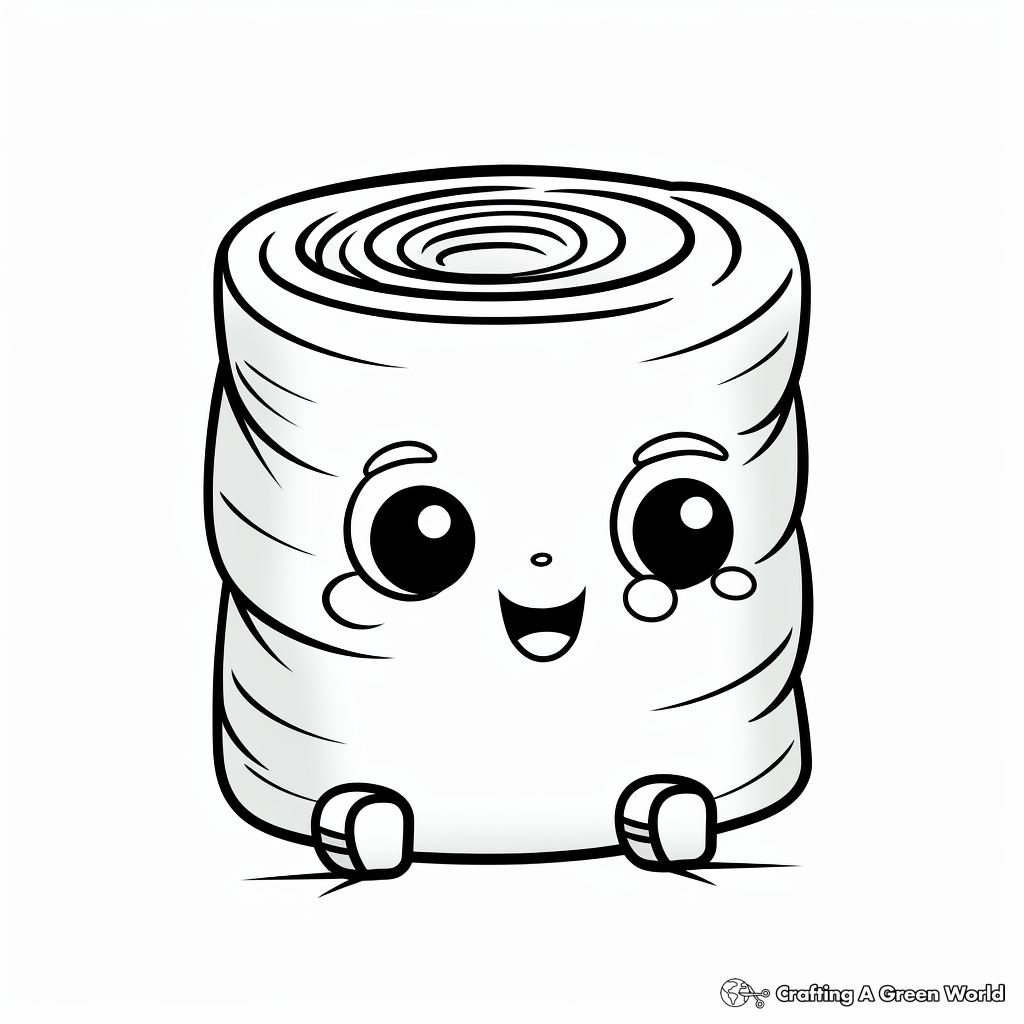 Cute Sushi Roll Coloring Pages 3
