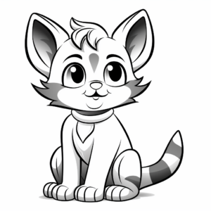 Cute Tabby Kitten Coloring Pages for Kids 1