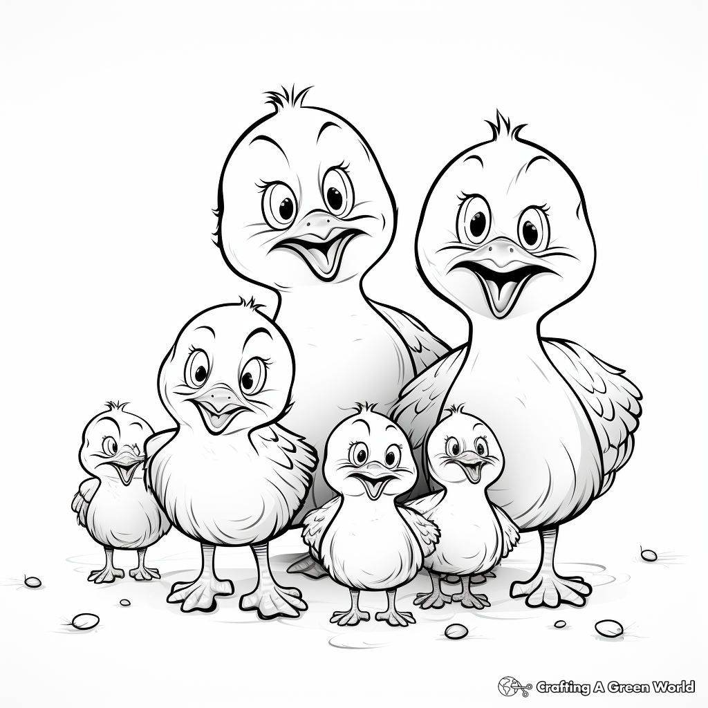 Cute Turkey Chicks Coloring Pages 1