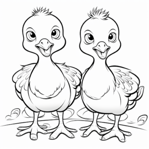 Cute Turkey Chicks Coloring Pages 4