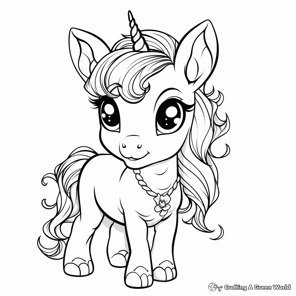 Cute Unicorn Coloring Pages 1