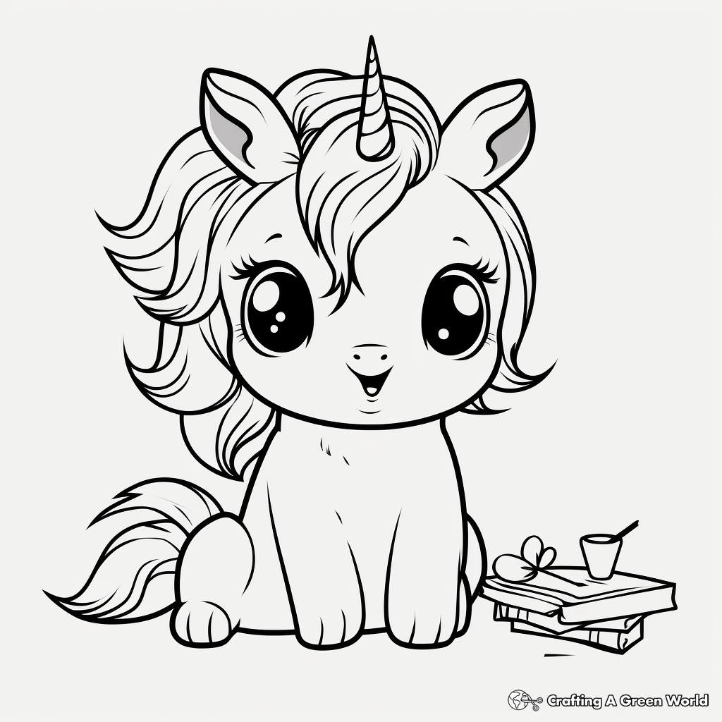 Cute Unicorn Coloring Pages 3