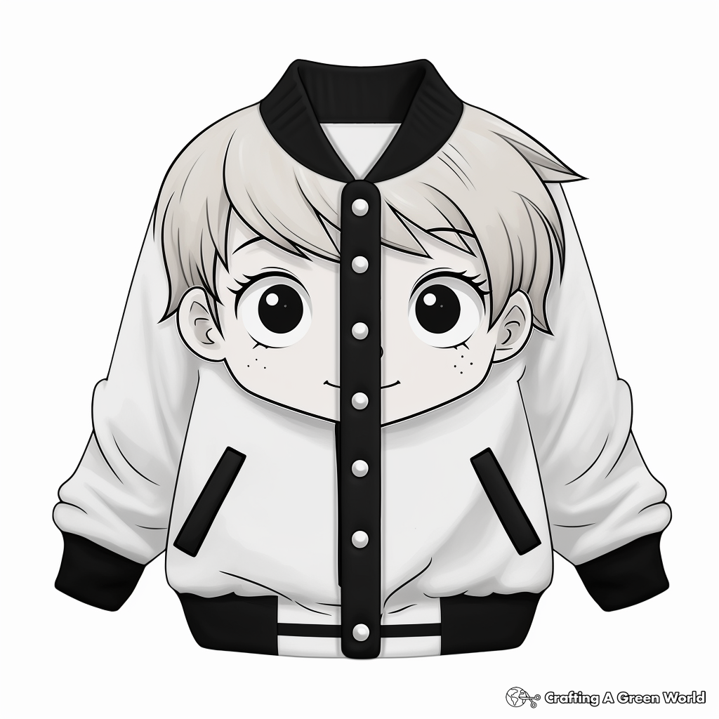 Cute Varsity Jacket Coloring Pages 1