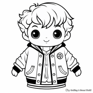 Cute Varsity Jacket Coloring Pages 3
