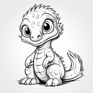 Cute Velociraptor Dinosaur Coloring Pages 1