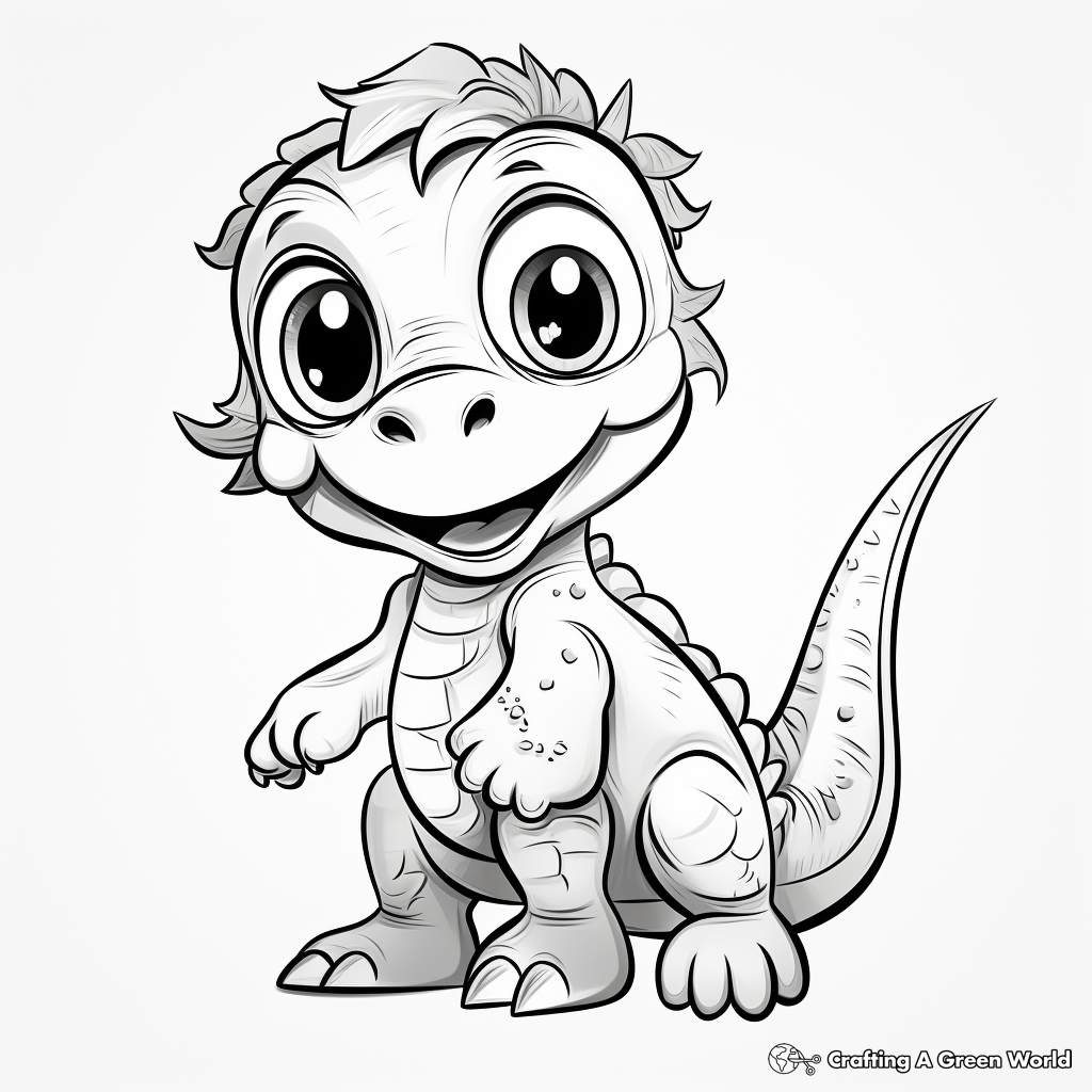 Cute Velociraptor Dinosaur Coloring Pages 3