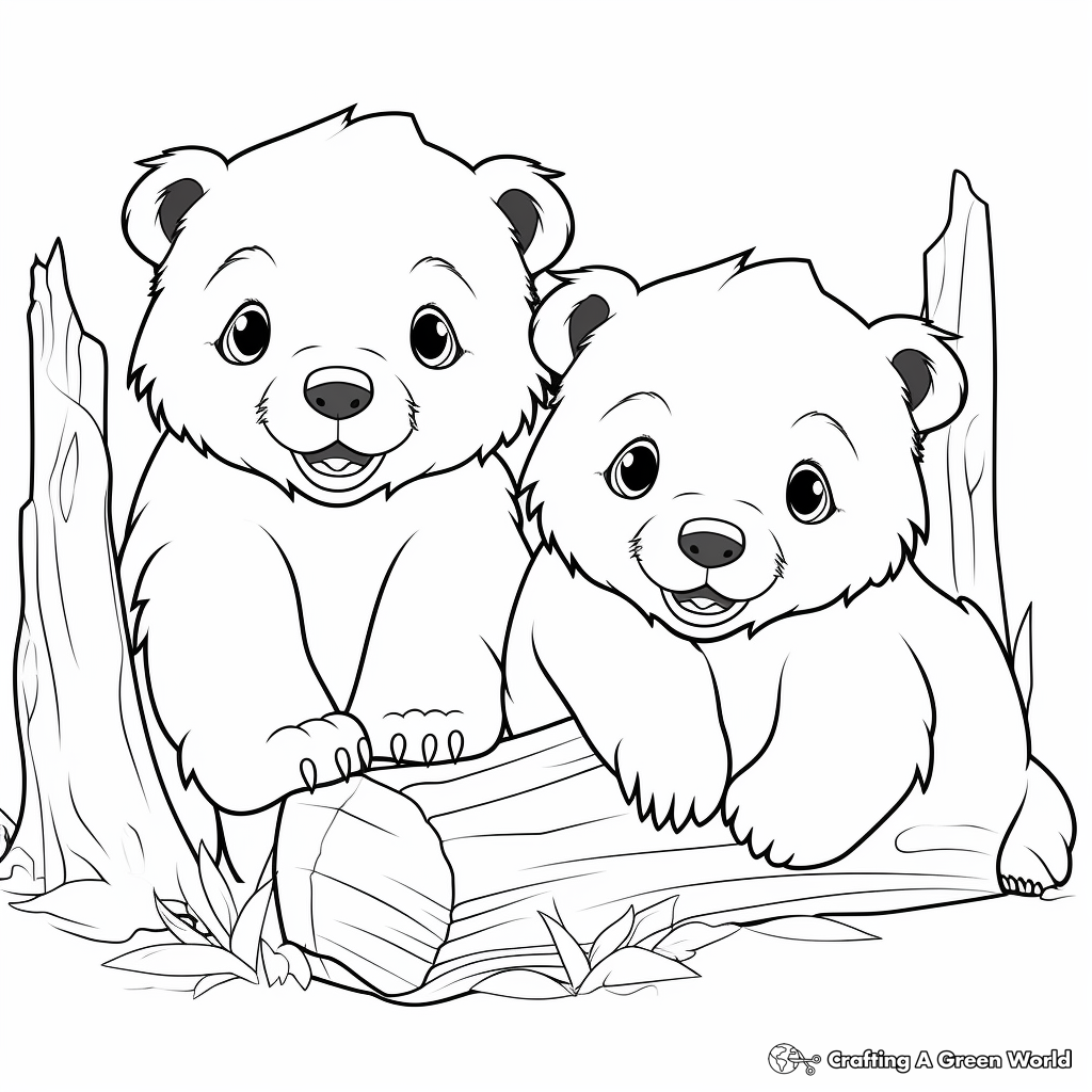 Cute Wombat Cubs Coloring Pages for Kids 3