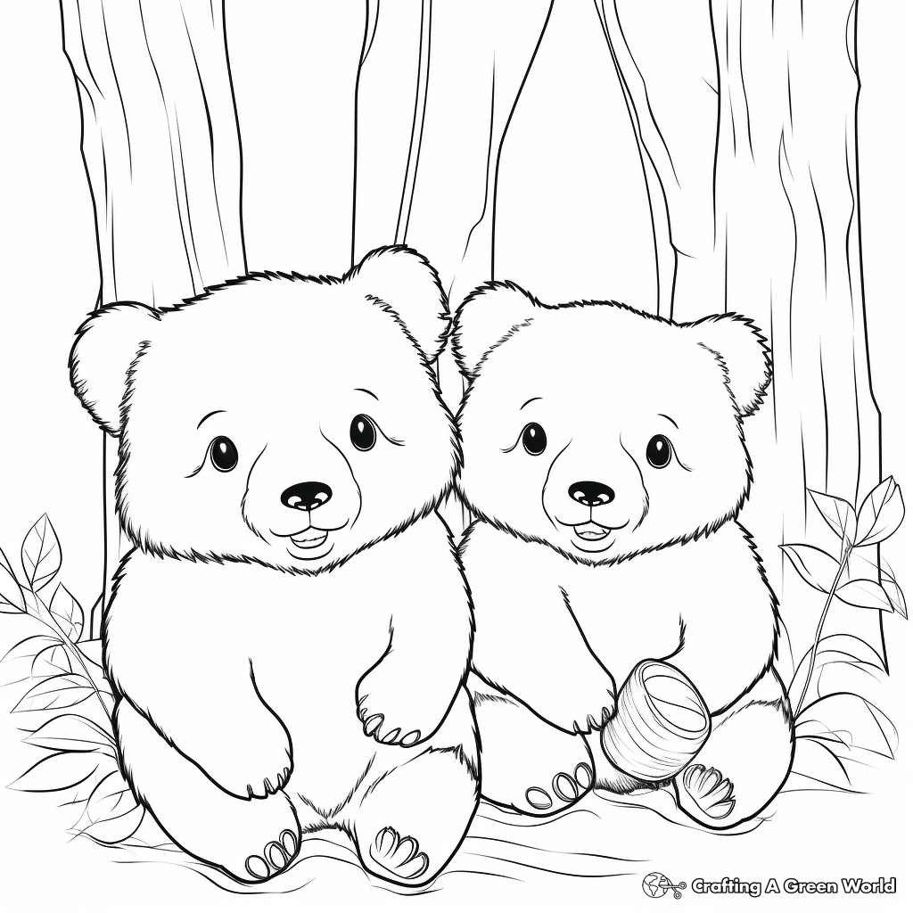 Cute Wombat Cubs Coloring Pages for Kids 4