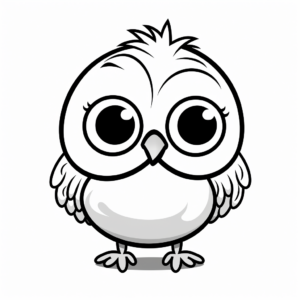 Cute Wren Chick Coloring Pages for Children 2