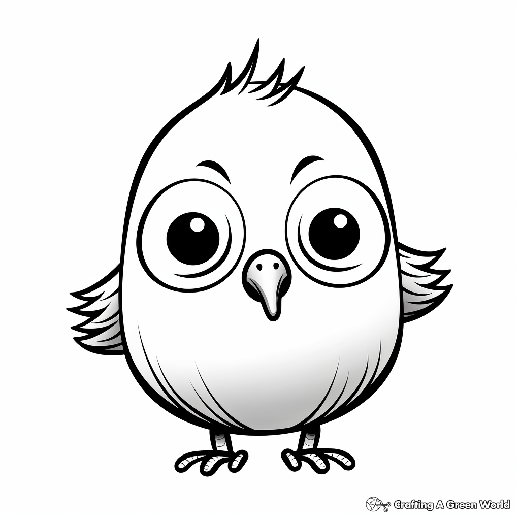 Cute Wren Chick Coloring Pages for Children 3