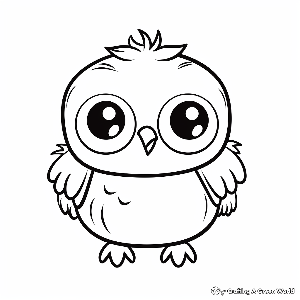 Cute Wren Chick Coloring Pages for Children 4