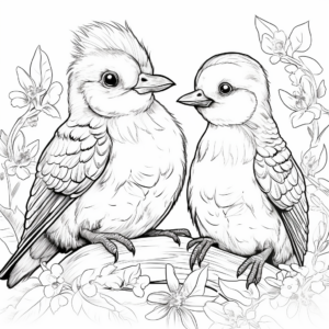 Cutely hatched Kookaburra Chicks Coloring Pages 4
