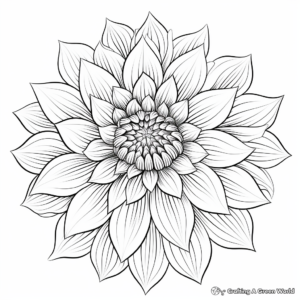 Dahlia Delight: Intricate Dahlia Flower Coloring Pages 4