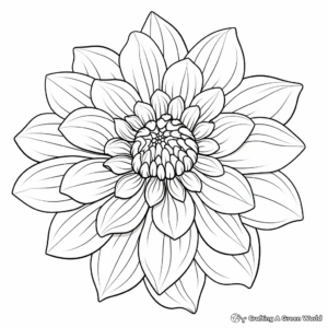 Dahlia Flower Coloring Pages for Children 3