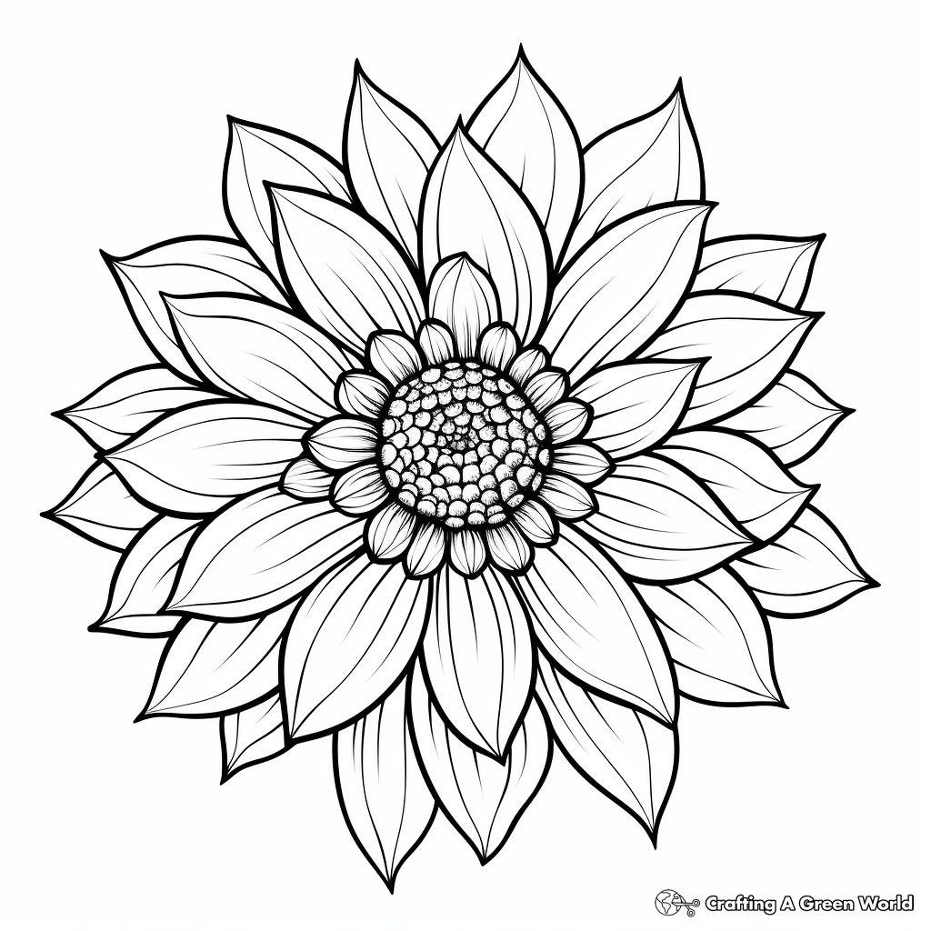 Dahlia Flower Coloring Pages for Children 4