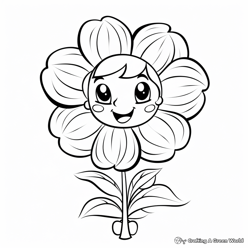 Dainty Dwarf Zinnia Coloring Pages for Kids 1