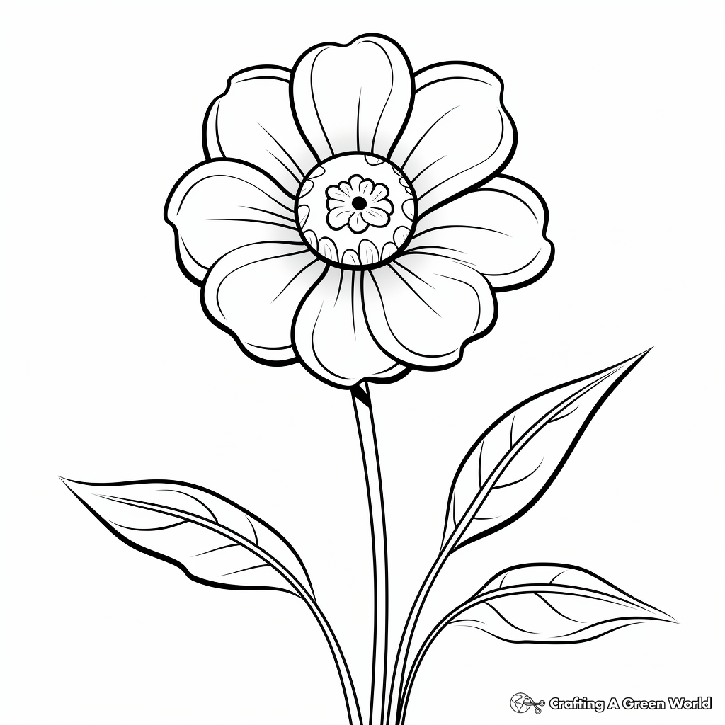 Dainty Dwarf Zinnia Coloring Pages for Kids 3