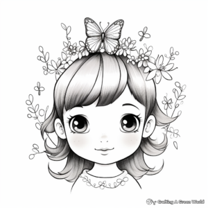 Dainty Flower Girl Tiara Coloring Pages 4