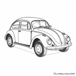 Dainty Old Volkswagen Beetle Coloring Pages 2