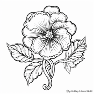 Dainty Pansy Flower Coloring Pages: Simple yet Intricate 1