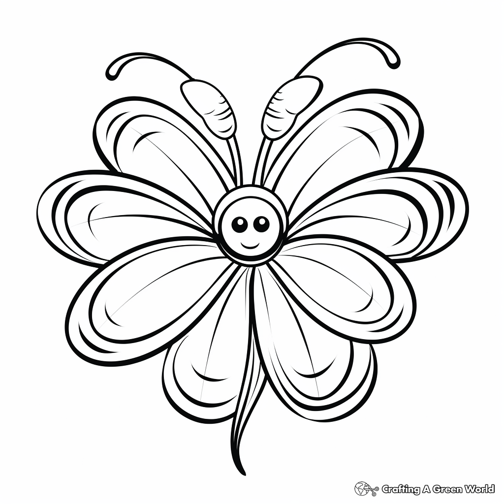 Daisy and Butterfly Coloring Pages for Kids 1