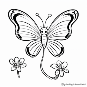 Daisy and Butterfly Coloring Pages for Kids 3