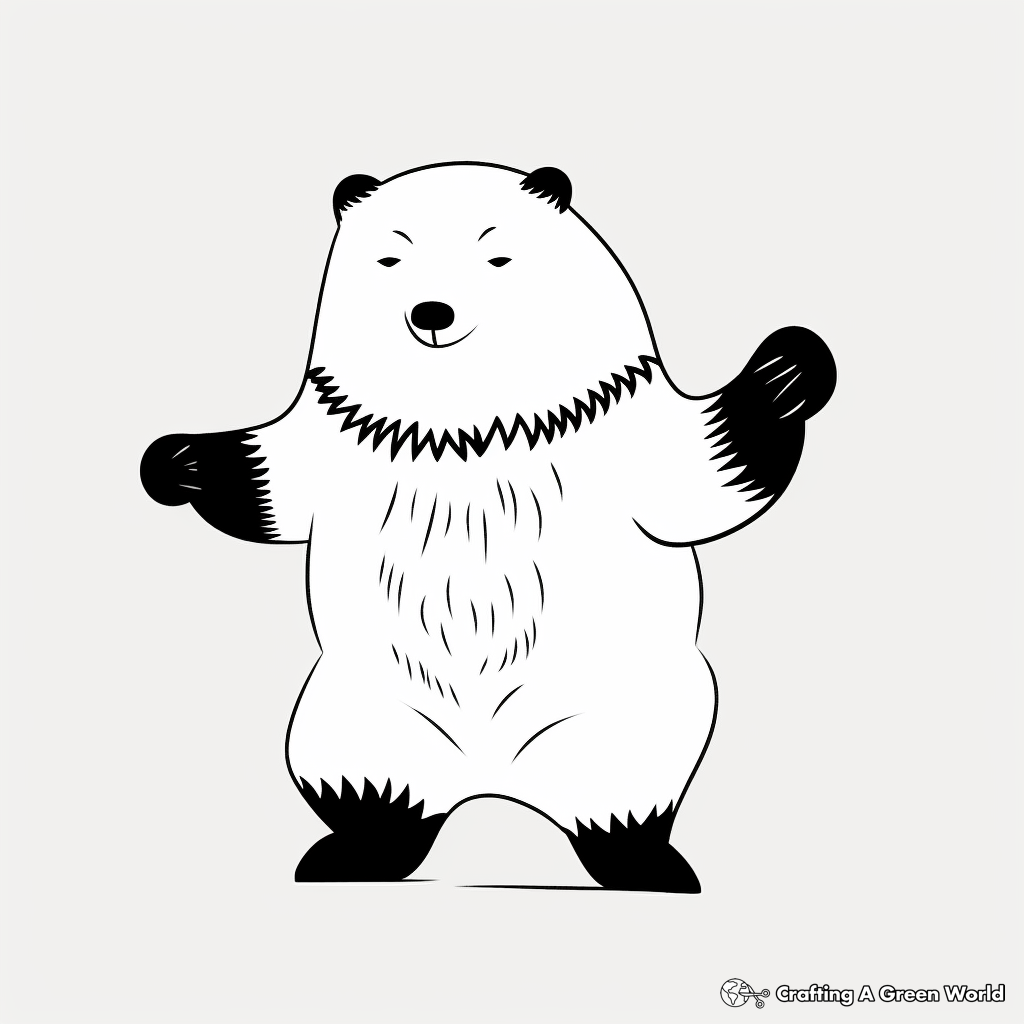 Dancing Arctic Fox Coloring Pages for Kids 2
