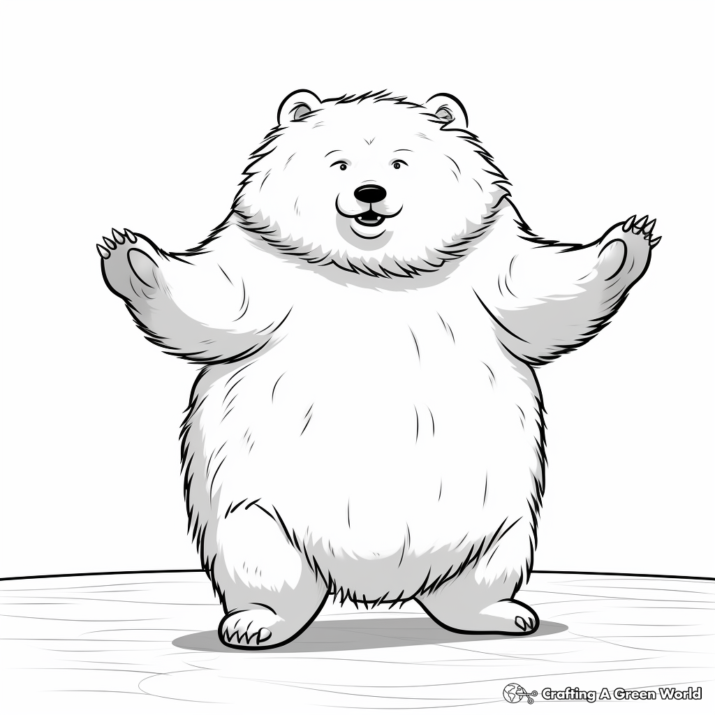 Dancing Arctic Fox Coloring Pages for Kids 3