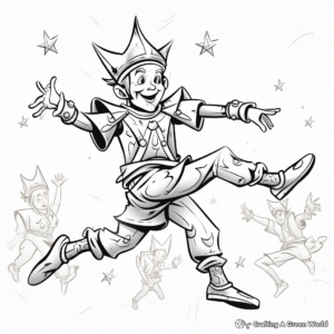 Dancing Jester April Fools Day Coloring Pages 1