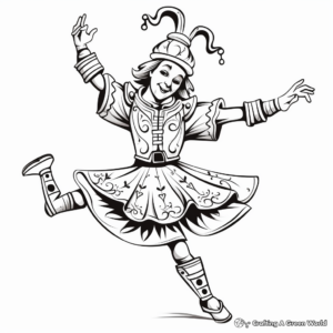 Dancing Jester April Fools Day Coloring Pages 3
