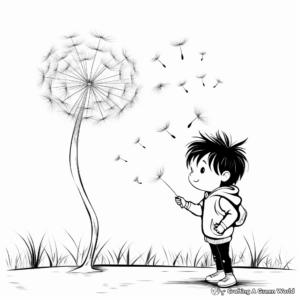Dandelion in Different Seasons: Multi-Scene Coloring Pages 2